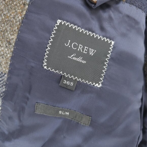 J CREW Ludlow Blazer Magee Donegal Irish Wool Tweed Slim Fit Check NWOT Size 36S - Picture 7 of 11
